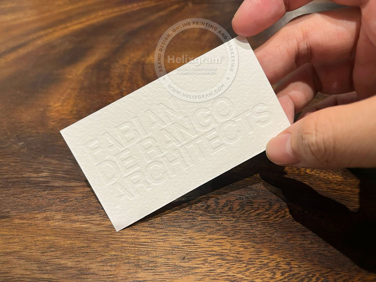 Blind Letterpress Business-Card-Printing-on-Natural-Textured-Paper-Debossed Business-Card-Printing-Blind Debossed Business-Card-Printing-in-Saigon-Letterpress-Business-Card-Printing