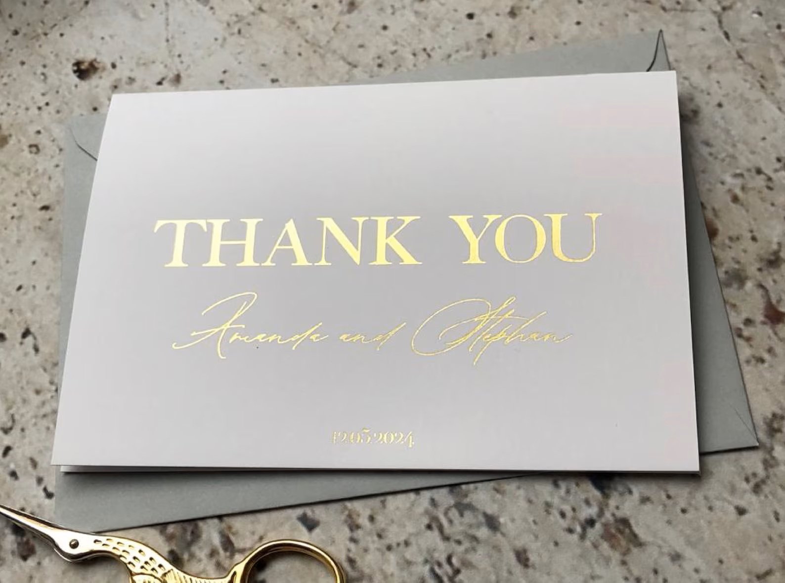 gold foil invitations